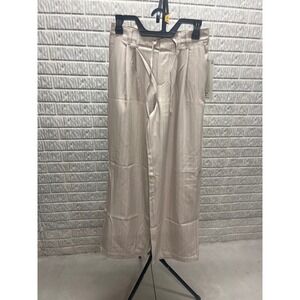 No Boundaries Tan Pinstripe High Rise Wide Leg Pleated Trousers XS 0-2 NB1500150